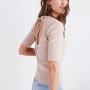 Madewell Ribbed Open Back Shirt - Size M